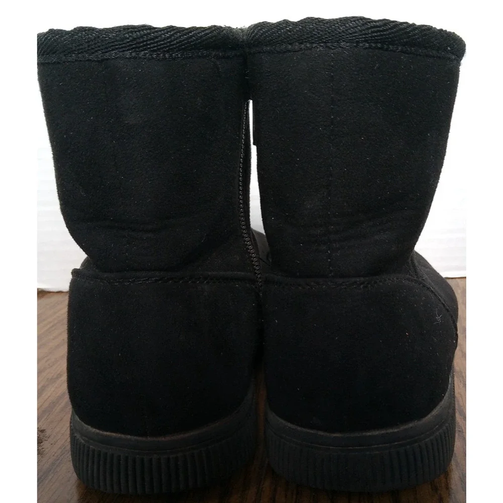 Cat & Jack Girls Black Ankle Boots Side Zip Size 2